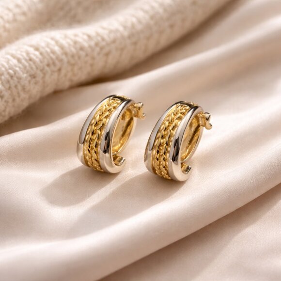 Chico's Jewelry - ✨ Vintage Chico’s Two-Tone Braided Hoop Earrings